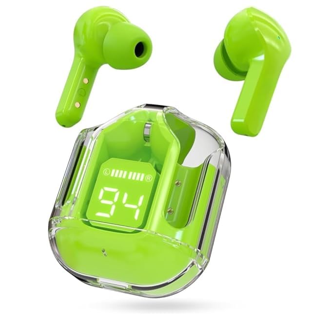 Ultrapods Max TWS Wireless Earbuds – ANC, Bluetooth 5.3, 24H Playtime, Gaming Mode, Built-in HD Mic (Black, White, Blue, Pink, Green)