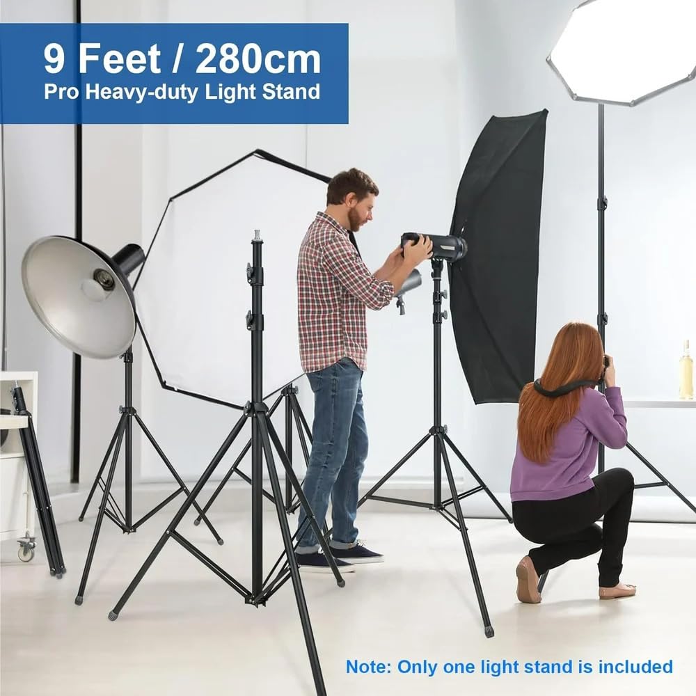 NP-9988 NeePho 7ft Heavy Duty Video Light Stand Tripod for Camera, Camcorder & Photography Lighting (Black)