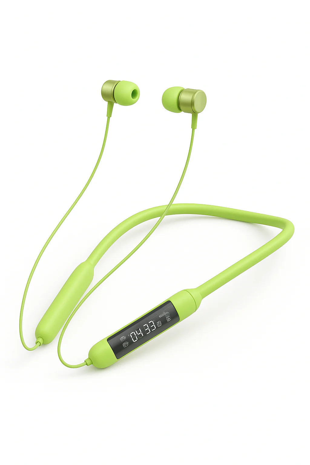 Neckband Bluetooth Earphones with Transparent Design, Up to 40H Playtime, Bluetooth 5.2, Advanced Audio Features, HD Voice, Premium Fit (Green)