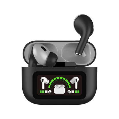 AIRPODS DISPLAY ENC GEN 3 – Wireless Earbuds with 40H Music Playtime, 30H Talk Time, Type-C Fast Charging, IPX5 Waterproof, Bluetooth 5.4, 15m Range, 250mAh Battery & 14mm Drivers (Black, White, Blue, Green)