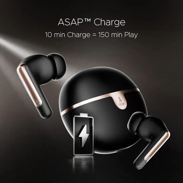 boAt Airdopes 161 ANC Elite Wireless Earbuds with Active Noise Cancellation up to 32dB, ENx Technology, BEAST Mode, Bluetooth Earbuds (Black)