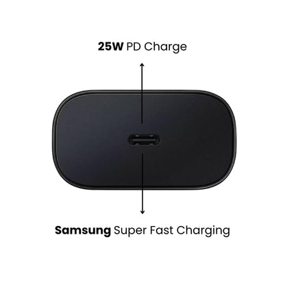 Samsung 25W Super Fast Charging USB-C PD Charger Adapter – Type-C Fast Charge Wall Charger (Black)