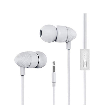 Universal 3.5mm Jack Wired Headphones with Mic – Strong Bass In‑Ear Earphones for All Smartphones (White, Black)