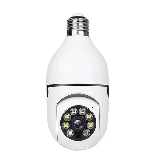 1080p Wi-Fi CCTV Camera – Wireless PTZ Bulb-Style V380 Pro Indoor Smart Security Camera with 360° Coverage, Motion Detection, LED Light Vision & 24×7 Continuous Recording (Light Bulb Camera)