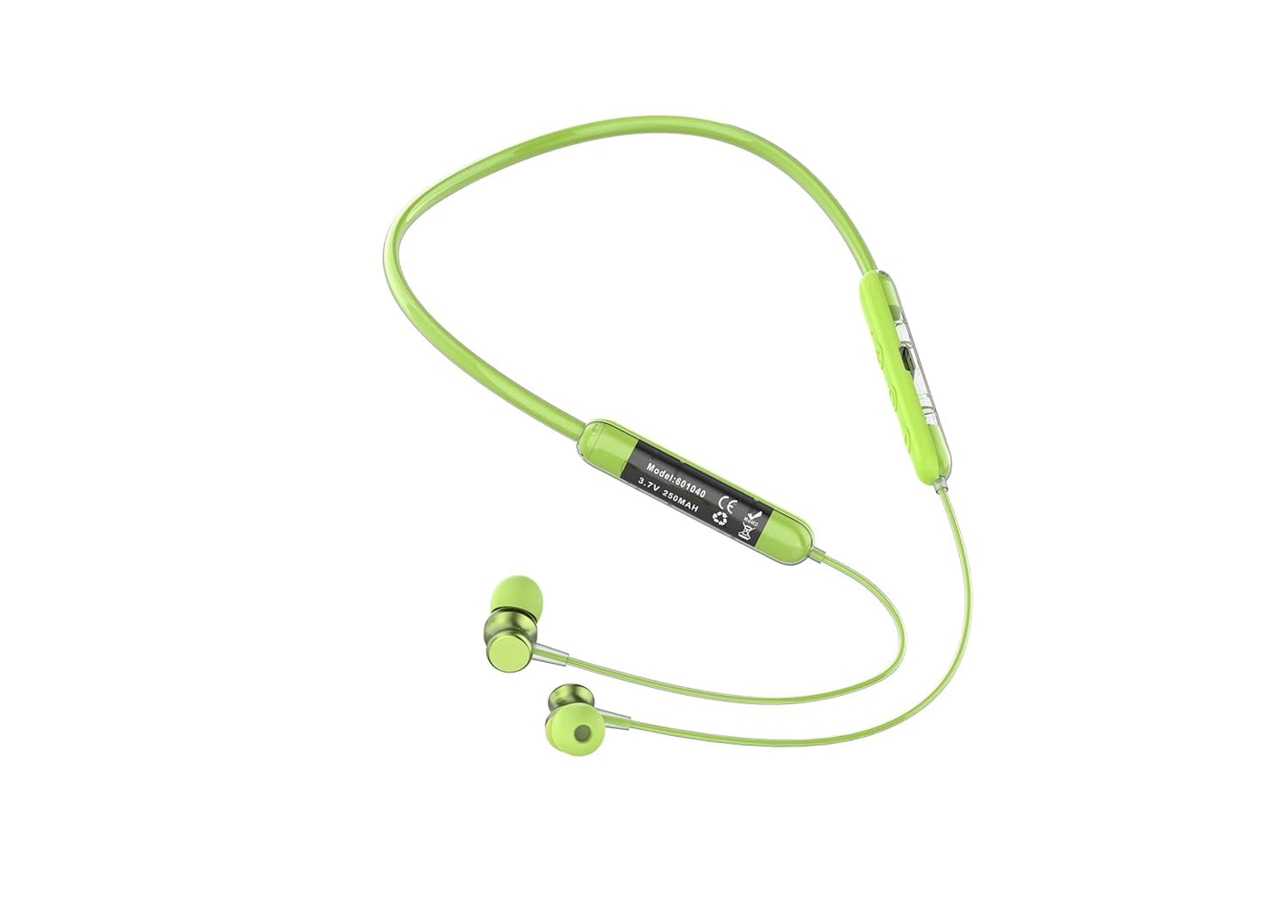 Neckband Bluetooth Earphones with Transparent Design, Up to 40H Playtime, Bluetooth 5.2, Advanced Audio Features, HD Voice, Premium Fit (Green)