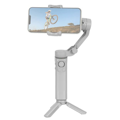 Fitgear FG-F5 3-Axis Foldable Smartphone Gimbal Stabilizer with Tripod – Handheld Vlogging Stabilizer for Face Tracking, Video Recording & YouTube Content Creation (White)