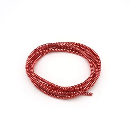 Spiral Metallic Finish Cable Protector, 1.2 Meter Full-Size Cord Saver for iPhone & Android USB Charging Cables, Earphones & Lightning Cable (Red)