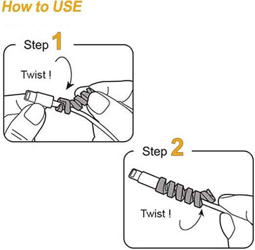 Twist Cable Protector Silicone Charger Cable Saver for USB Cables, Data Cables and Earphones – Set of 4 (Black, Blue, Pink, Green)