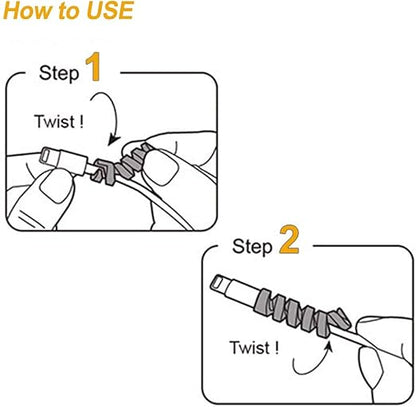 Twist Cable Protector Silicone Charger Cable Saver for USB Cables, Data Cables and Earphones – Set of 4 (Black, Blue, Pink, Green)