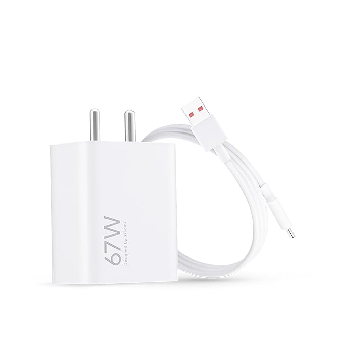 Mi Xiaomi 67W Fast Charger Combo with Qualcomm Quick Charge 3.0 + USB-C 6A Fast Charging Cable – Compatible with Mobile, Laptop & Power Bank (White)