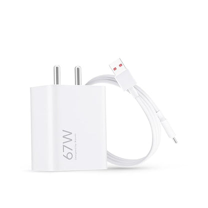 Mi Xiaomi 67W Fast Charger Combo with Qualcomm Quick Charge 3.0 + USB-C 6A Fast Charging Cable – Compatible with Mobile, Laptop & Power Bank (White)