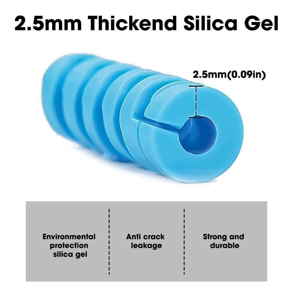 Twist Cable Protector Silicone Charger Cable Saver for USB Cables, Data Cables and Earphones – Set of 4 (Black, Blue, Pink, Green)