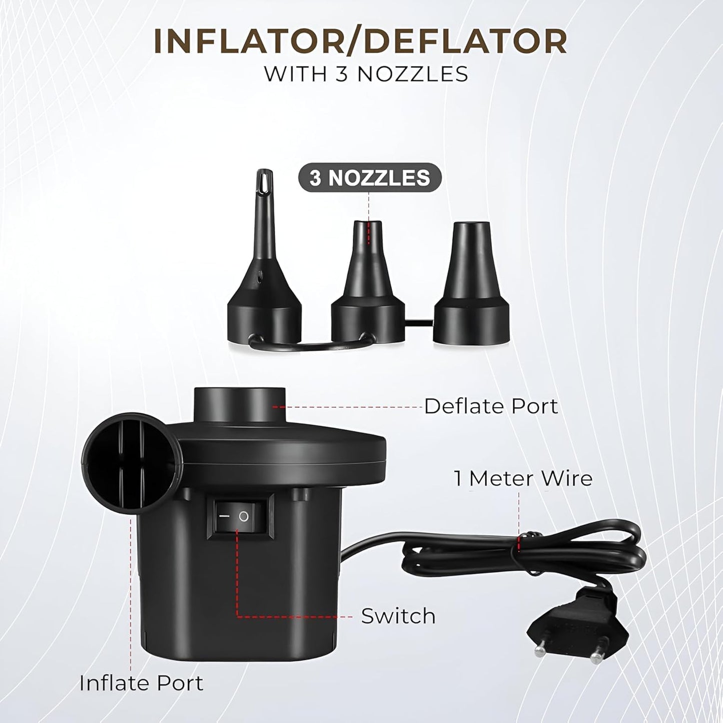 Inflatable Chair Sofa with Footstool – Portable Indoor & Outdoor Recliner Couch with Air Pump (Brown)