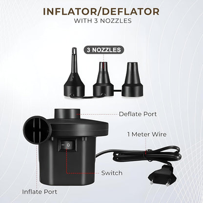 Inflatable Chair Sofa with Footstool – Portable Indoor & Outdoor Recliner Couch with Air Pump (Brown)