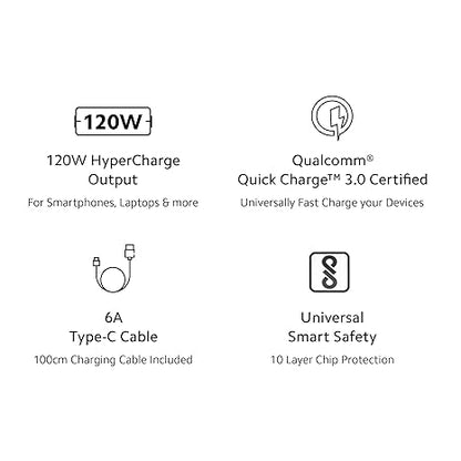 Xiaomi 120W HyperCharge Adapter Combo with USB-C Cable (White)