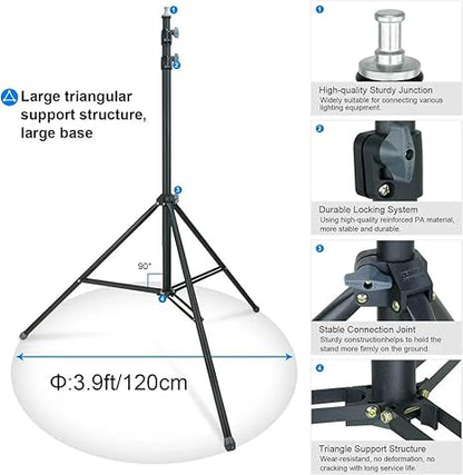 NP-9988 NeePho 7ft Heavy Duty Video Light Stand Tripod for Camera, Camcorder & Photography Lighting (Black)
