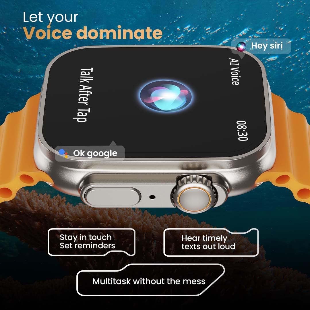 T900 Ultra Smartwatch – 1.95" Screen, BT Calling, Working Crown, Zinc Alloy Frame, 900nits Brightness, AI Voice Assistant, SpO2 Monitoring, 120+ Sports Modes (Black Strap)