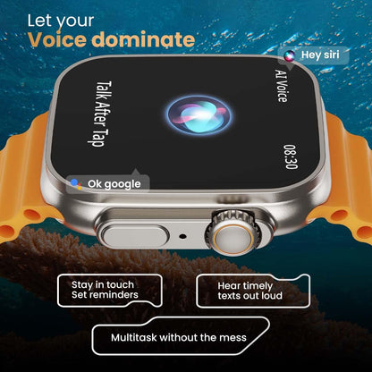 T900 Ultra Smartwatch – 1.95" Screen, BT Calling, Working Crown, Zinc Alloy Frame, 900nits Brightness, AI Voice Assistant, SpO2 Monitoring, 120+ Sports Modes (Black Strap)