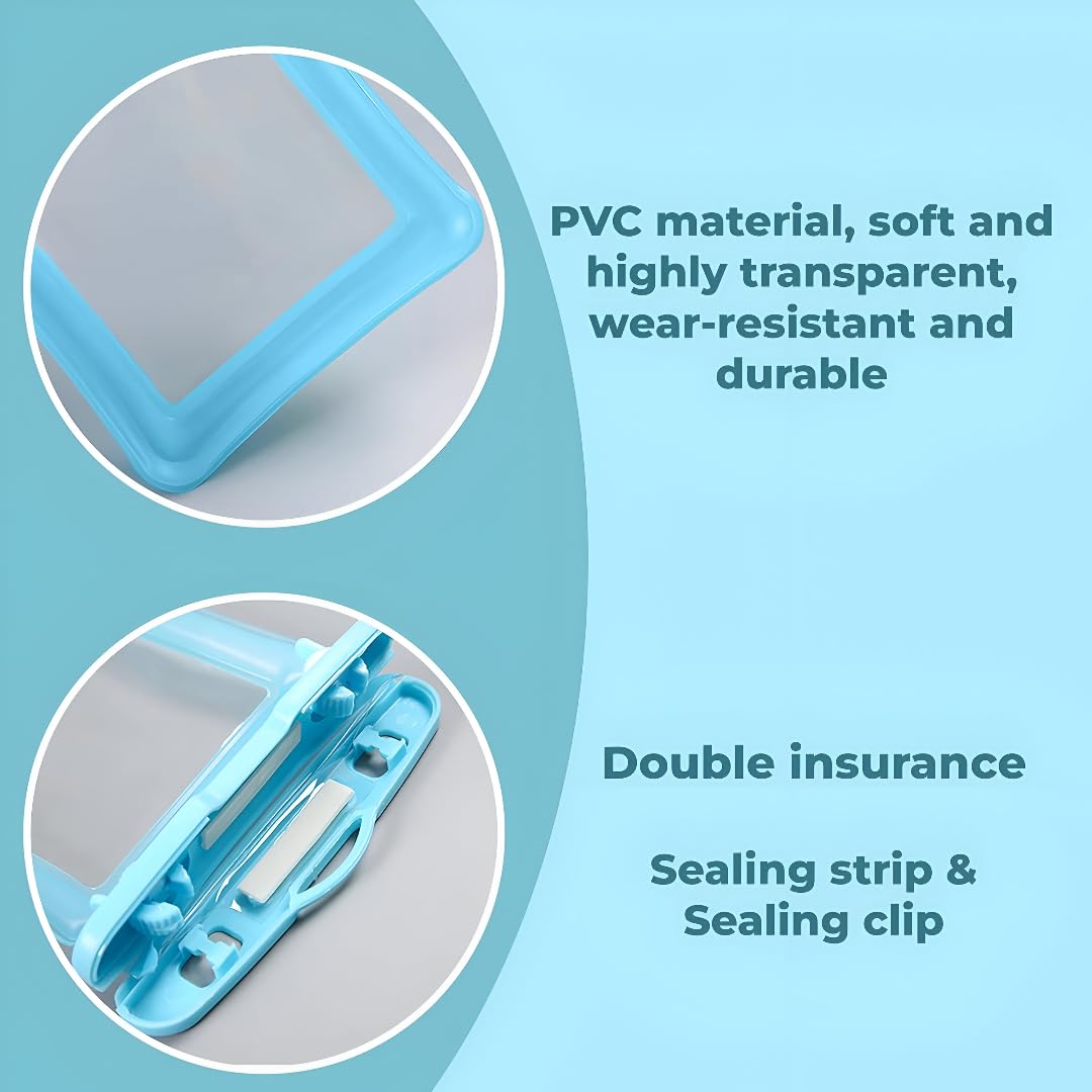 TPU Universal Waterproof Pouch with HD Clarity, Floating Design, Triple-Layer Lock & Hands-Free Lanyard – Perfect for Swimming, Boating, Pool, Beach (Black)