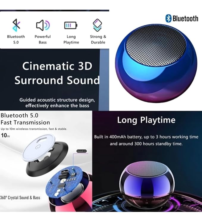 JBL Mini Boost M5 Portable Bluetooth Speaker – Compact Wireless Speaker, High-Quality Sound, Rechargeable Battery, Travel-Friendly (Silver)