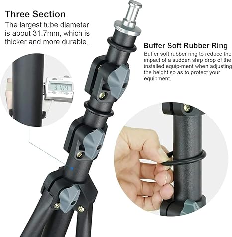 NP-9988 NeePho 7ft Heavy Duty Video Light Stand Tripod for Camera, Camcorder & Photography Lighting (Black)