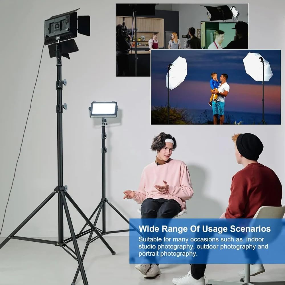 NP-9988 NeePho 7ft Heavy Duty Video Light Stand Tripod for Camera, Camcorder & Photography Lighting (Black)