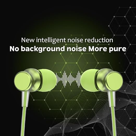 Neckband Bluetooth Earphones with Transparent Design, Up to 40H Playtime, Bluetooth 5.2, Advanced Audio Features, HD Voice, Premium Fit (Green)