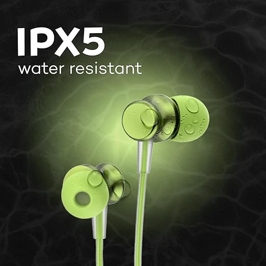 Neckband Bluetooth Earphones with Transparent Design, Up to 40H Playtime, Bluetooth 5.2, Advanced Audio Features, HD Voice, Premium Fit (Green)