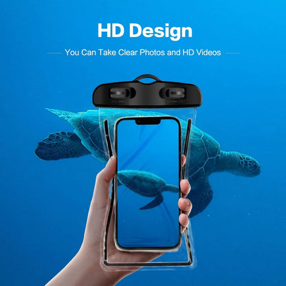 TPU Universal Waterproof Pouch with HD Clarity, Floating Design, Triple-Layer Lock & Hands-Free Lanyard – Perfect for Swimming, Boating, Pool, Beach (Black)