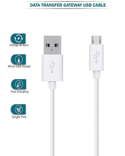 Micro-USB data and charging cable (white)