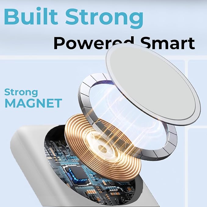 MagSafe Battery Pack – Magnetic Wireless Power Bank for iPhone with Fast Charging, Slim & Portable Design (White)
