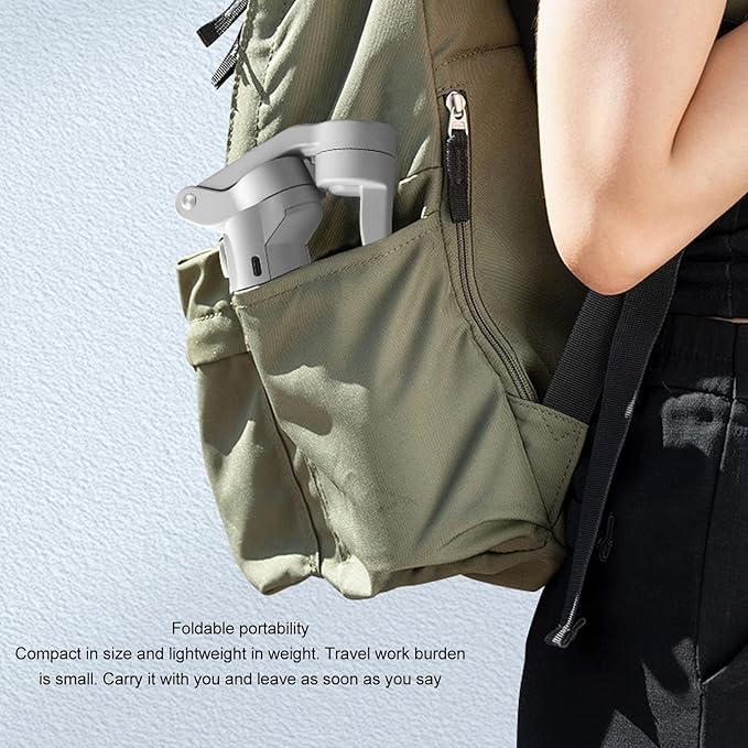 Fitgear FG-F5 3-Axis Foldable Smartphone Gimbal Stabilizer with Tripod – Handheld Vlogging Stabilizer for Face Tracking, Video Recording & YouTube Content Creation (White)