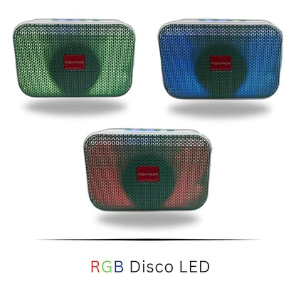 PickPack BT-1103 Upgraded Wireless Bluetooth Speaker with Disco LED, FM Radio, USB & TF Card Support (Green)