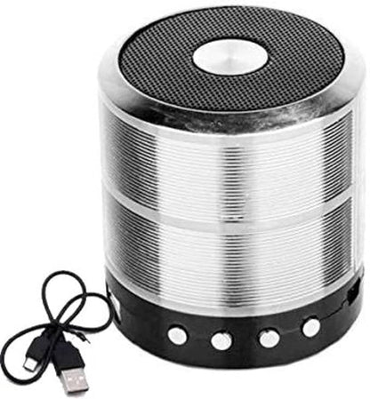 Rock Music RM-887 Bluetooth Wireless Speaker – Portable Compact Speaker with Clear Sound & Strong Bass (Silver)