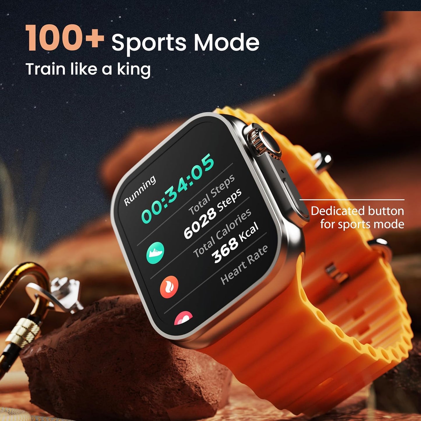 T900 Ultra Smartwatch – 1.95" Screen, BT Calling, Working Crown, Zinc Alloy Frame, 900nits Brightness, AI Voice Assistant, SpO2 Monitoring, 120+ Sports Modes (Black Strap)