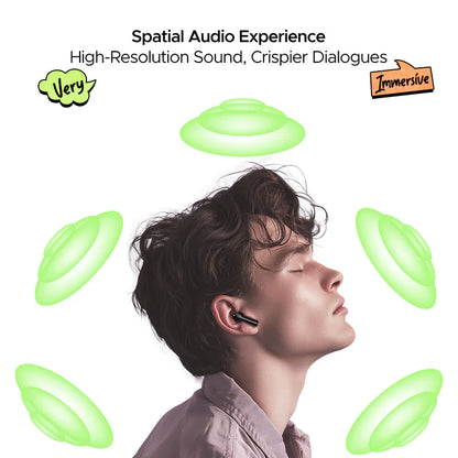 boAt Airdopes 300 Wireless Earbuds with 50 Hours Playback, Quad Mics with AI ENx™ Tech, ASAP™ Charge, Spatial Audio (Black)