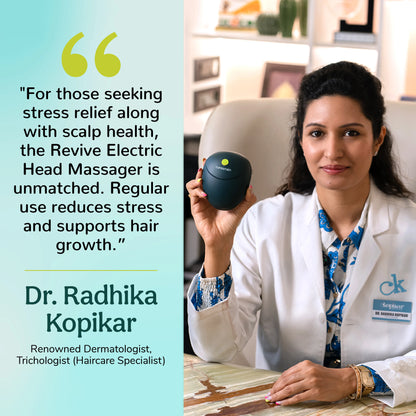 Caresmith Revive Scalp Massager with 96 Silicone Kneading Points, Detachable & Washable Heads, Electric Scalp, Head & Body Massager for Hair Growth and Relaxation (Green)