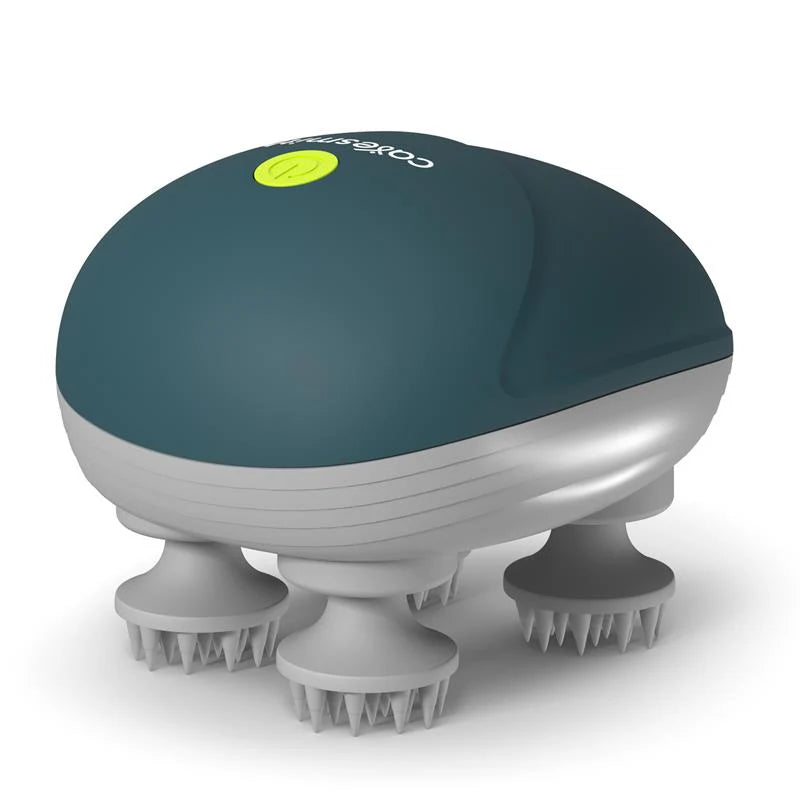 Caresmith Revive Scalp Massager with 96 Silicone Kneading Points, Detachable & Washable Heads, Electric Scalp, Head & Body Massager for Hair Growth and Relaxation (Green)