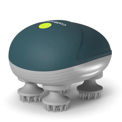 Caresmith Revive Scalp Massager with 96 Silicone Kneading Points, Detachable & Washable Heads, Electric Scalp, Head & Body Massager for Hair Growth and Relaxation (Green)