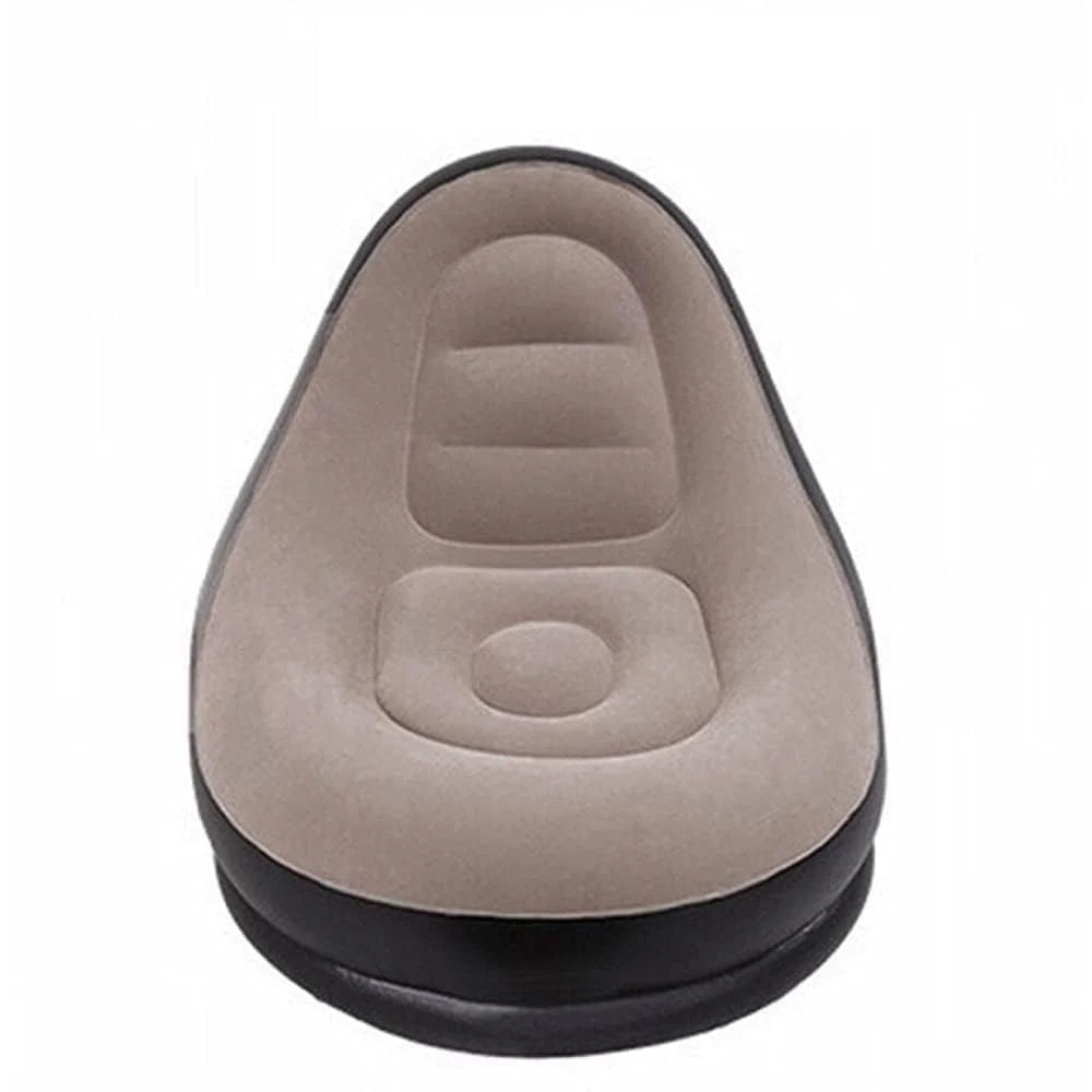 Inflatable Chair Sofa with Footstool – Portable Indoor & Outdoor Recliner Couch with Air Pump (Brown)