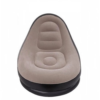 Inflatable Chair Sofa with Footstool – Portable Indoor & Outdoor Recliner Couch with Air Pump (Brown)