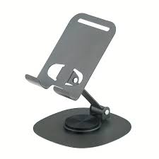 Heavy Metal 360° Adjustable Phone Stand for Desk – Sturdy Anti-Slip Mobile Holder, Rotatable & Foldable Tabletop Stand, Compatible with All Smartphones (Metal Silver)