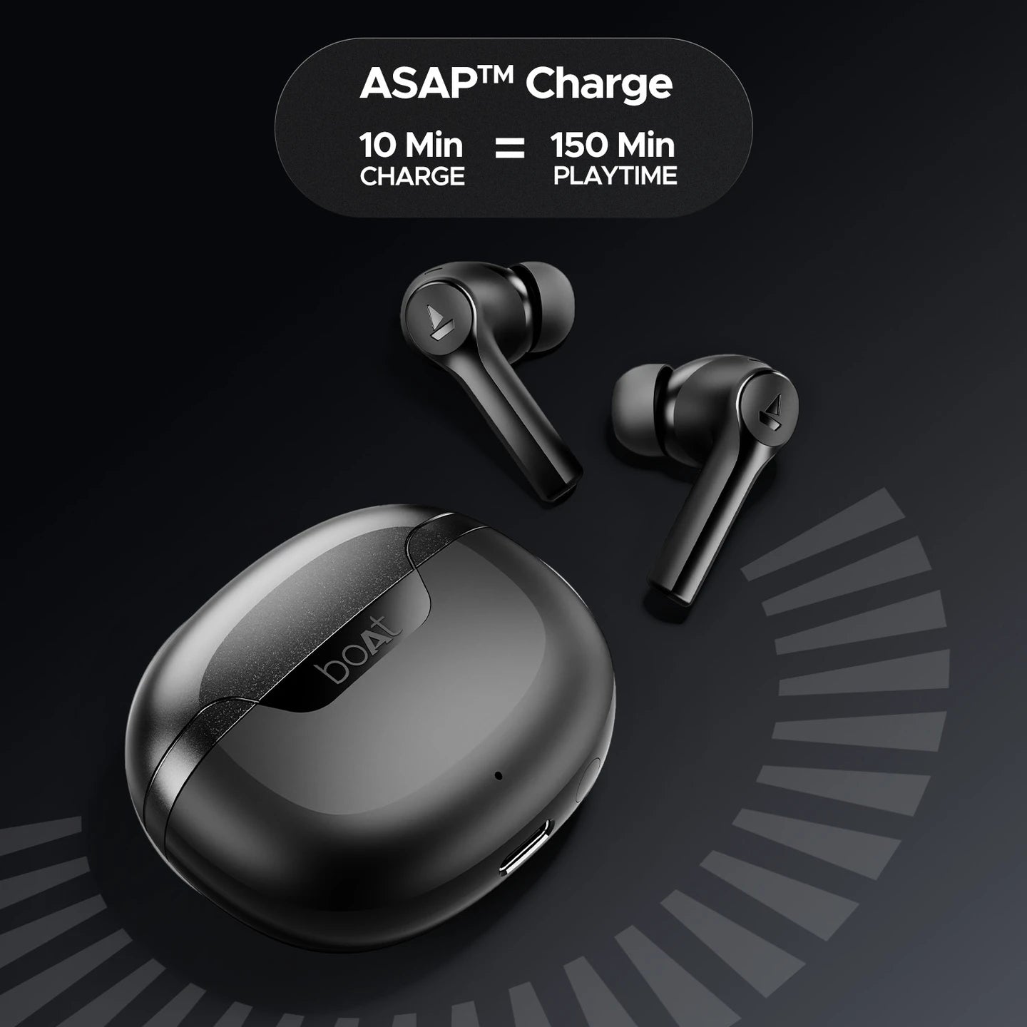 boAt Airdopes 300 Wireless Earbuds with 50 Hours Playback, Quad Mics with AI ENx™ Tech, ASAP™ Charge, Spatial Audio (Black)