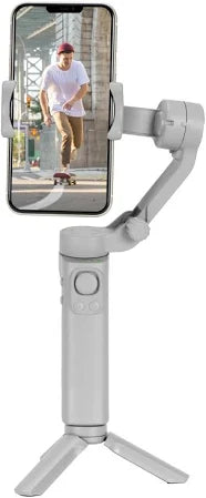 Fitgear FG-F5 3-Axis Foldable Smartphone Gimbal Stabilizer with Tripod – Handheld Vlogging Stabilizer for Face Tracking, Video Recording & YouTube Content Creation (White)