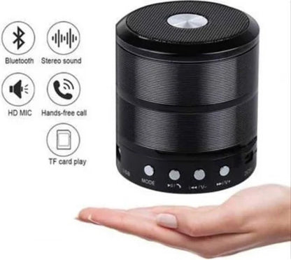 Rock Music RM-887 Bluetooth Wireless Speaker – Portable Compact Speaker with Clear Sound & Strong Bass (Silver)