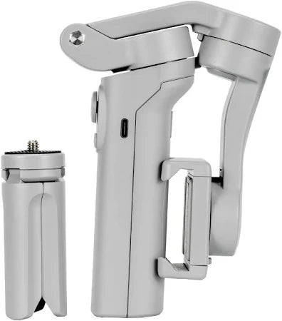 Fitgear FG-F5 3-Axis Foldable Smartphone Gimbal Stabilizer with Tripod – Handheld Vlogging Stabilizer for Face Tracking, Video Recording & YouTube Content Creation (White)