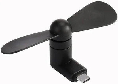 Mini Type-C USB Portable Fan – Compact & Lightweight Cooling Solution (White, Blue, Pink, Green, Black, Orange)