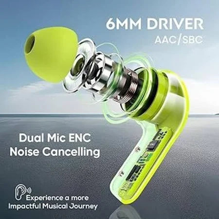 Ultrapods Max TWS Wireless Earbuds – ANC, Bluetooth 5.3, 24H Playtime, Gaming Mode, Built-in HD Mic (Black, White, Blue, Pink, Green)