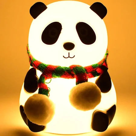 Panda Night Lamp – Cute Silicone Rechargeable Animal Lamp for Kids, Soft Night Light for Bedroom, Perfect Gift for Boys and Girls (White)