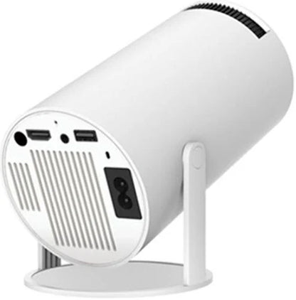 Mini Projector HY300 PRO – Portable 4K/1080P Video Projector with Dual-Band WiFi6 5G, Bluetooth 5.2, Android 11, 180° Rotatable, Auto Keystone, 35"-130" Screen (White)